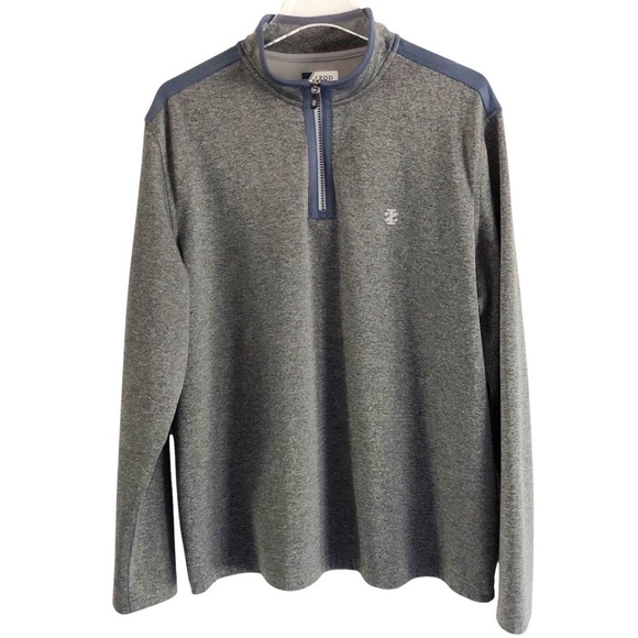 Izod Mens Golf Quarter Zip Grey Pullover Large - Picture 1 of 8